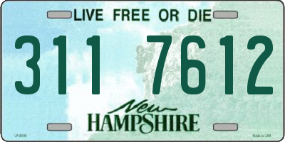 NH license plate 3117612