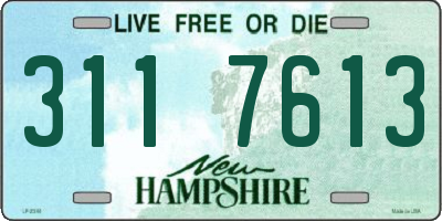 NH license plate 3117613