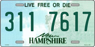 NH license plate 3117617