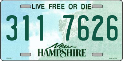 NH license plate 3117626