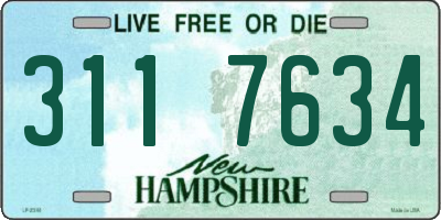 NH license plate 3117634