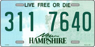 NH license plate 3117640