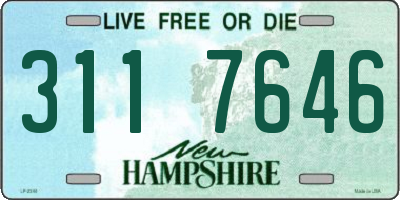 NH license plate 3117646