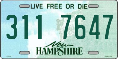 NH license plate 3117647