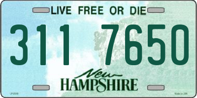 NH license plate 3117650