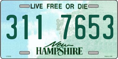 NH license plate 3117653