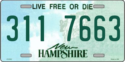 NH license plate 3117663