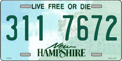 NH license plate 3117672