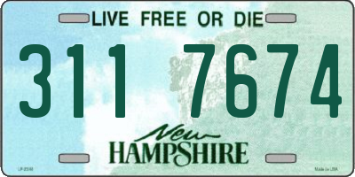 NH license plate 3117674