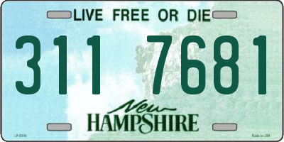NH license plate 3117681