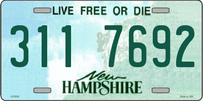NH license plate 3117692