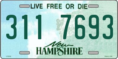NH license plate 3117693