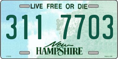 NH license plate 3117703