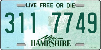 NH license plate 3117749