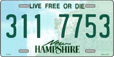 NH license plate 3117753
