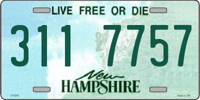 NH license plate 3117757