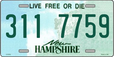 NH license plate 3117759