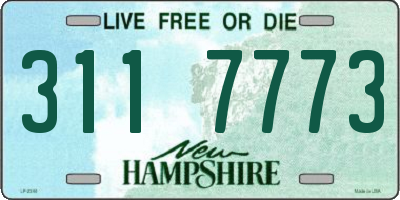 NH license plate 3117773
