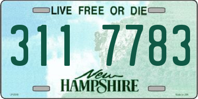 NH license plate 3117783