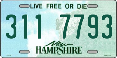 NH license plate 3117793