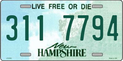 NH license plate 3117794