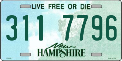 NH license plate 3117796