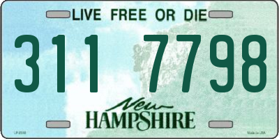 NH license plate 3117798