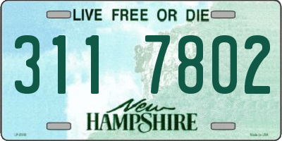 NH license plate 3117802