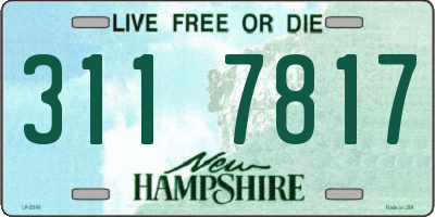 NH license plate 3117817