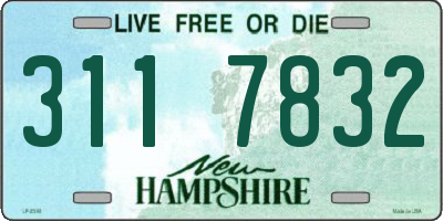 NH license plate 3117832
