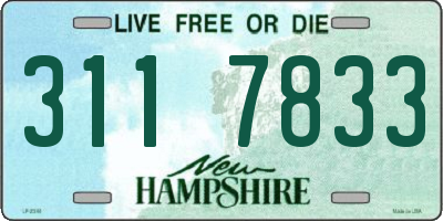 NH license plate 3117833