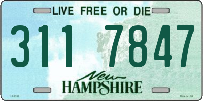 NH license plate 3117847