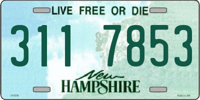 NH license plate 3117853