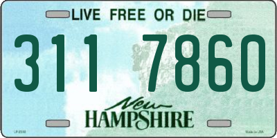 NH license plate 3117860