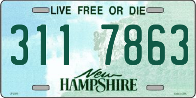 NH license plate 3117863