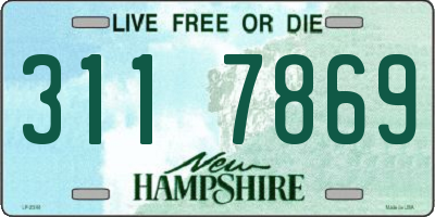 NH license plate 3117869