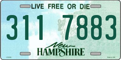 NH license plate 3117883
