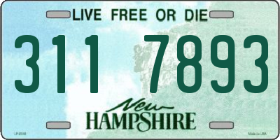 NH license plate 3117893
