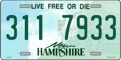 NH license plate 3117933