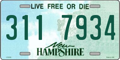 NH license plate 3117934
