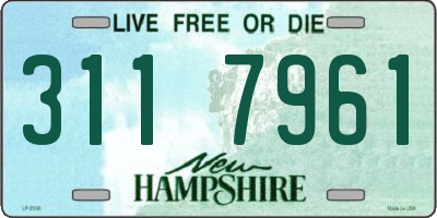 NH license plate 3117961