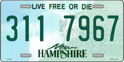 NH license plate 3117967