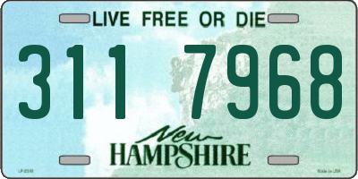 NH license plate 3117968