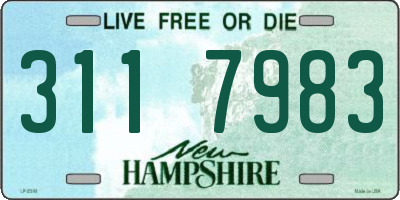 NH license plate 3117983