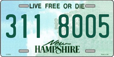 NH license plate 3118005