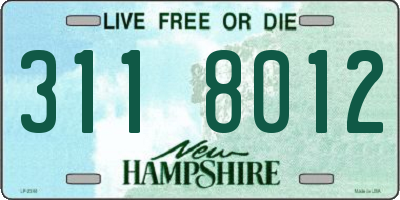 NH license plate 3118012