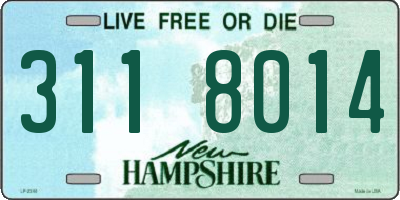NH license plate 3118014