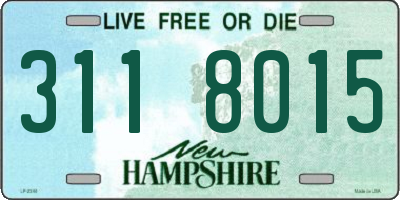 NH license plate 3118015