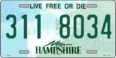 NH license plate 3118034