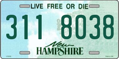 NH license plate 3118038